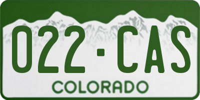CO license plate 022CAS
