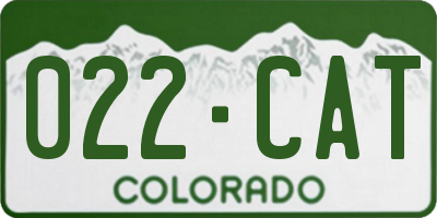 CO license plate 022CAT