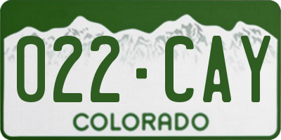 CO license plate 022CAY