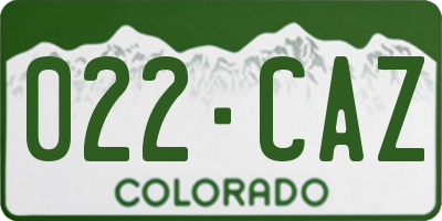 CO license plate 022CAZ