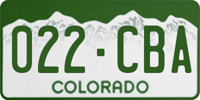 CO license plate 022CBA