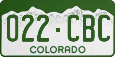 CO license plate 022CBC