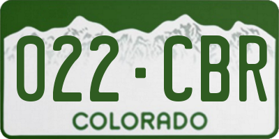 CO license plate 022CBR