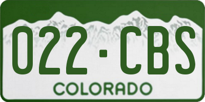 CO license plate 022CBS