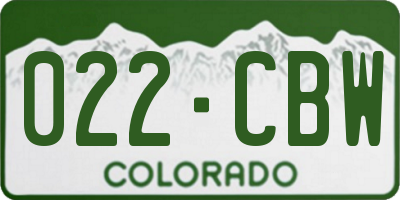 CO license plate 022CBW