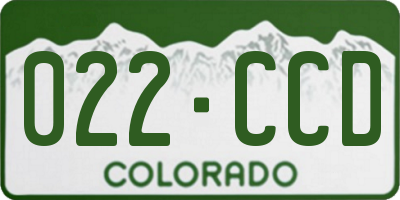 CO license plate 022CCD
