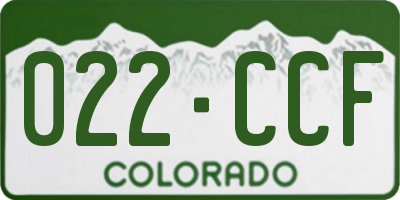 CO license plate 022CCF