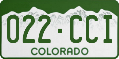 CO license plate 022CCI