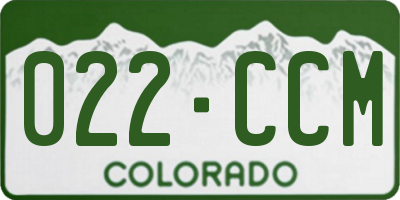 CO license plate 022CCM