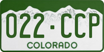CO license plate 022CCP