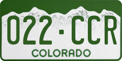 CO license plate 022CCR