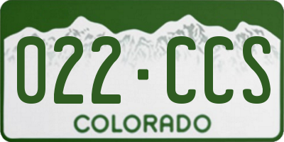 CO license plate 022CCS