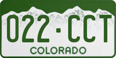 CO license plate 022CCT