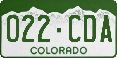 CO license plate 022CDA