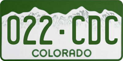 CO license plate 022CDC