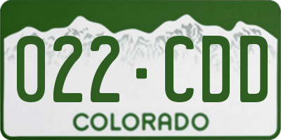 CO license plate 022CDD