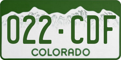CO license plate 022CDF