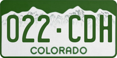 CO license plate 022CDH