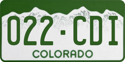 CO license plate 022CDI