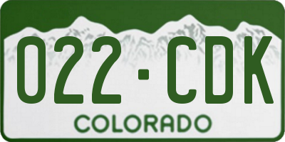 CO license plate 022CDK