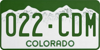 CO license plate 022CDM