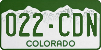 CO license plate 022CDN