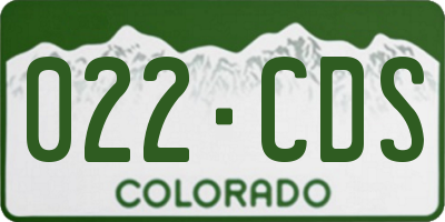 CO license plate 022CDS