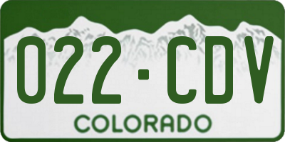 CO license plate 022CDV