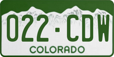 CO license plate 022CDW