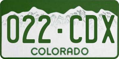 CO license plate 022CDX