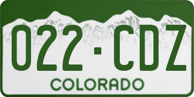 CO license plate 022CDZ