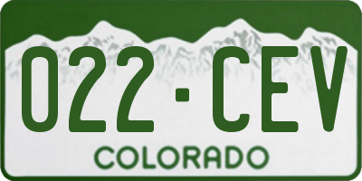 CO license plate 022CEV