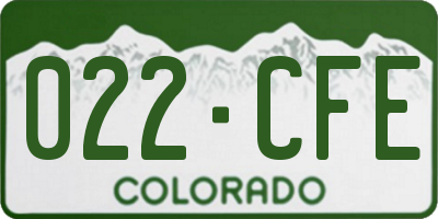 CO license plate 022CFE