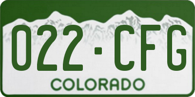 CO license plate 022CFG
