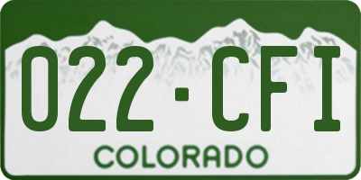 CO license plate 022CFI
