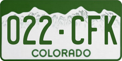 CO license plate 022CFK