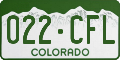 CO license plate 022CFL