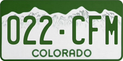 CO license plate 022CFM
