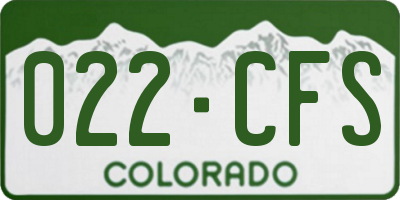 CO license plate 022CFS