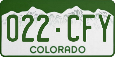CO license plate 022CFY