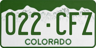 CO license plate 022CFZ