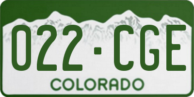 CO license plate 022CGE