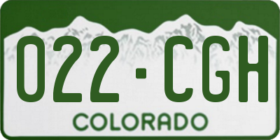 CO license plate 022CGH