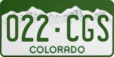 CO license plate 022CGS