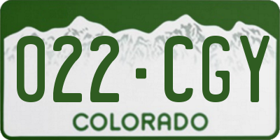 CO license plate 022CGY