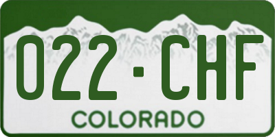CO license plate 022CHF