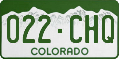 CO license plate 022CHQ