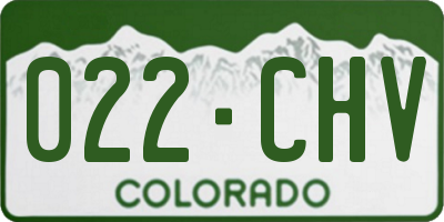 CO license plate 022CHV
