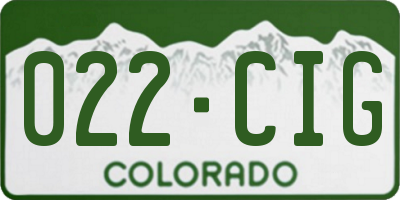 CO license plate 022CIG