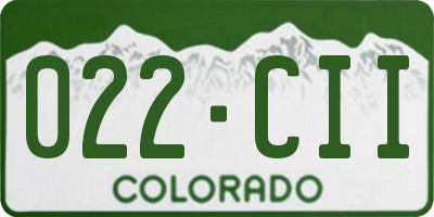 CO license plate 022CII